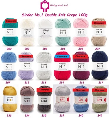 £5.50 • Buy Sirdar No.1 DK Crepe 100g - RRP £6.55 - OUR PRICE From £3.30