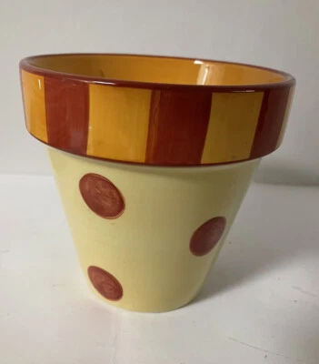 $1.99 • Buy Southern Living At Home Gail Pittman Plant Pot Polka Dot Siena