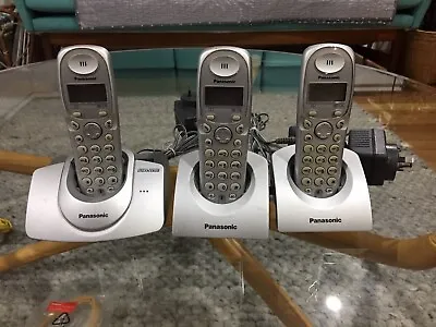 PANASONIC KX-TG1811AL CORDLESS PHONE MAIN UNIT + 2 More Handsets 1.8 GHz DIGITAL • $40