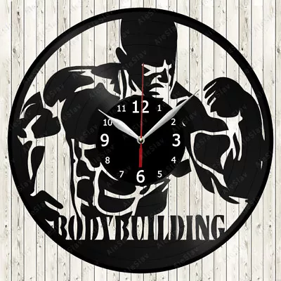 Bodybuilding Sport Vinyl Record Wall Clock Decor Handmade 1454 • $24.98