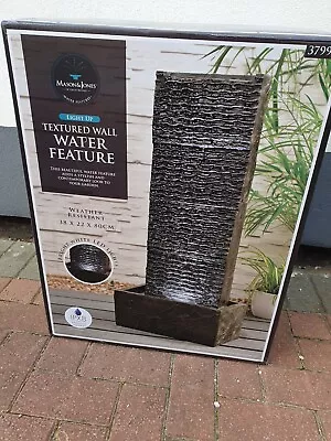 BRAND New Boxed Mason & Jones Light Up Textured Wall Water Feature  • £120