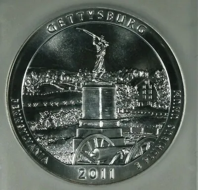 2011 ATB 5oz Gettysburg 25c. PCGS MS69DMPL F.S.  • $310