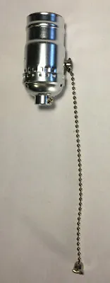 New Pull Chain Lamp Socket (On/Off) Medium Base With Nickel Finish SO320N • $4.68