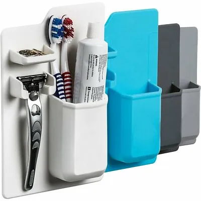 Silicone Wall Mount Razor Toothbrush Toothpaste Stand Bath Shower Storage Holder • $14.86