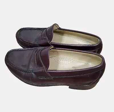 Genuine SAS Ace Hand-Sewn Mens Burgundy Leather Slip On Loafer Shoes Size 7 M • $15