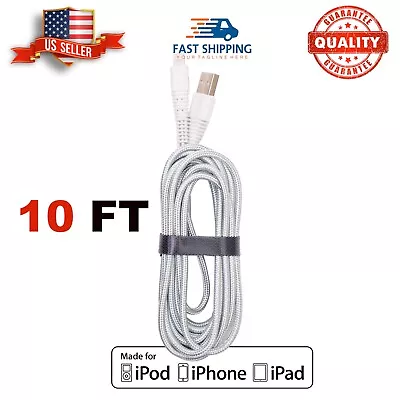 $4.99 • Buy 10Ft For IPhone 14 13 12 11 X/Pro Max Fast Charger Cable Nylon Braided Long Cord