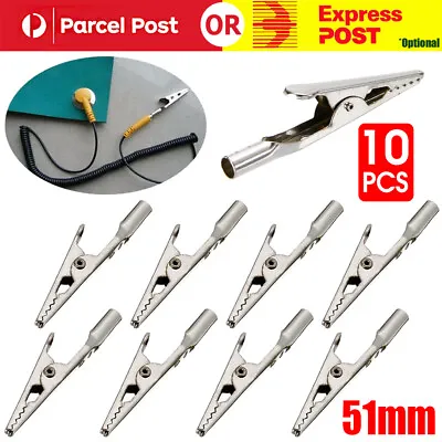 10PCS Single Prong Iron Alligator Clips W/ Teeth Aligator Clip Test • $6.38