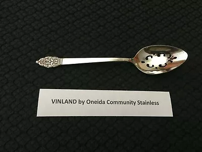 Vinland By Oneida Community Stainless Steel Pierced Serving Spoon Free Ship • $7.98