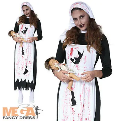 Zombie Orphanage Nurse Ladies Fancy Dress Halloween Horror Adults Costume Outfit • £14.49