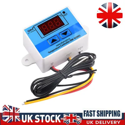 W3001/W3002 Digital Temperature Controller Thermostat Control Switch Probe UK • £7.60