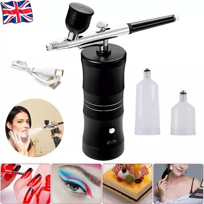 Mini Airbrush Compressor Kit Spray Gun Air-Brush Paint Tattoo Nail Art Handheld • £18.98