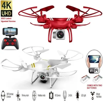 RC Drone X Pro 4K HD Selfie Camera WIFI FPV GPS RC Quadcopter Best Quality 2024 • £21.24