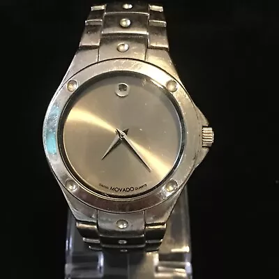 Mens Vintage Movado Silver Dial Stainless Steel Watch • $49