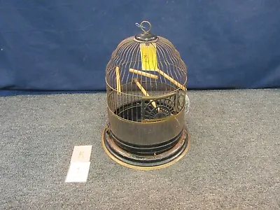 Antique Metal Hanging Bird Cage C.1939 Original Perches Feeder Decor Dome  • $155.10