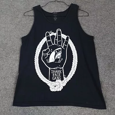 Macklemore T-shirt Medium Black Tank Top Cotton Shark Face Gang USA Made • $15.90