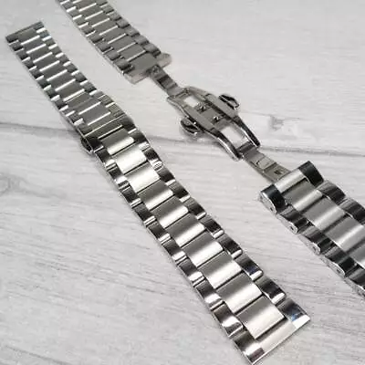 WATCH BRACELET Stainless Steel 18 20 22 24mm Solid Replacement Band Strap • £12.99