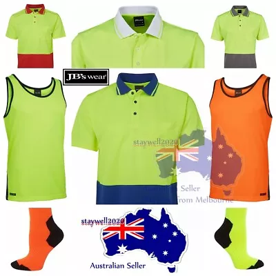 JB'S ADULTS & KIDS HI VIS NON CUFF TRADITIONAL POLO SHIRT TOP WORK XS-9XL 6hvnc • $24.99