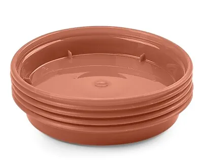 £3.99 • Buy Pack Of 5 6 Inch Plastic Terracotta Colour Plant Pot Saucers For 5 & 6 Inch Pots