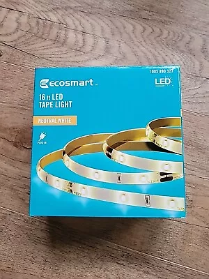 Lot Of 2 - EcoSmart 16 Ft. Indoor Neutral White LED Strip Light • $7