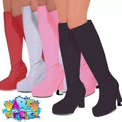 £9.89 • Buy Gogo Girl Go Go 60s 70s Hippie Hippy Shoe Fancy Dress Costume Boot Top Covers