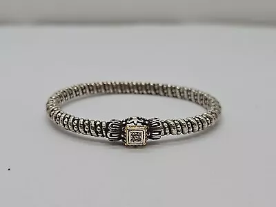 Alwand Vahan 14k / Sterling Silver Diamond Cuff Bangle Bracelet 5.5mm 6.25  • $699.99