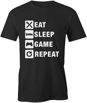 Eat Sleep Game Repeat Gaming Gamer Tee T-Shirt Xbox Playstation Unisex • £9.49