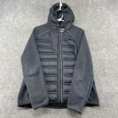 Michael Kors Jacket Womens Large Black Puffer Down Hooded Logo Packable Outdoors • $17.49
