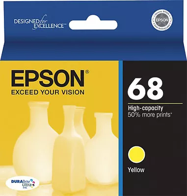 GENUINE Epson 68 T0684 Yellow Ink For WorkForce 610 615 600 1100 315 500 30 310  • $7.99