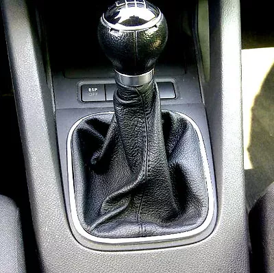 $16.04 • Buy VW Golf 5 Gear Stick Gaiter Black Leather No Knob And Parts Plastic