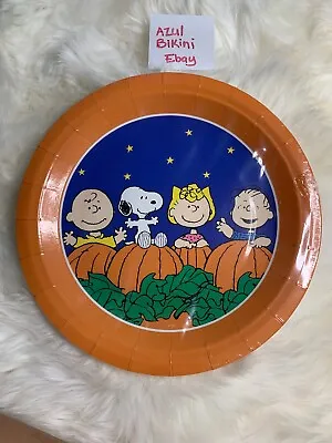 PEANUTS SNOOPY PUMPKIN THANKSGIVING HALLOWEEN 9” Paper Plates (16)! Sealed! • $10.99