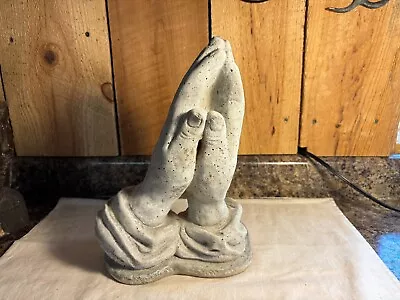 Vintage Cement Concrete Praying Hands 11  Garden Lawn Yard Ornament • $20.99