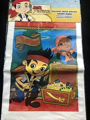 Jake And The Never Land Pirates  Party Favor Bags Loot Treat Party Supply 25CT • £10.59