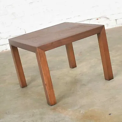 Vintage Modern Lane Solid Walnut Square Parsons Side Table Style #1124-18 1970 • $1195