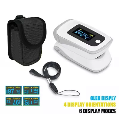 Fingertip Pulse Oximeter OLED Blood Oxygen Saturation Monitor With Carry Case • $36.66