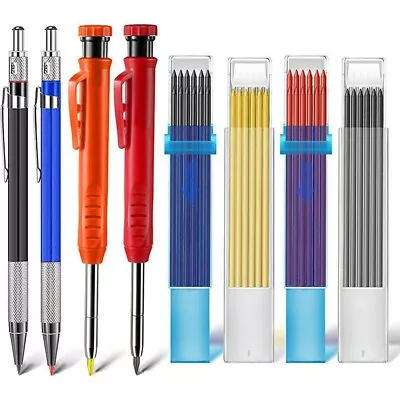 Carpenter Pencil Set Universal Woodworking Deep Hole Mechanical Pencil Marker • £7.90