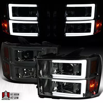 Fit GMC 2007-2013 Sierra 1500 2500HD LED Tube Smoke Projector Headlights Lamps • $184.99