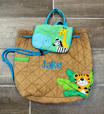Stephen Joseph Kids Custom “Jake” Zoo Magnetic Snap Embroidered Quilted Backpack • £15.20