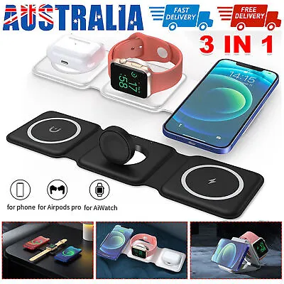 3 In 1 Wireless Charging Station Travel Charger For IPhone AirPods And IWatch • $25.99