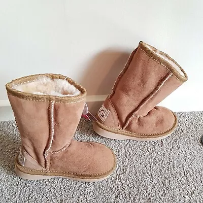 Brown Tall UGG Emu Kids Toddler Unisex Shoes Boots 8-9 Made In AUS 19cm Sole • $48