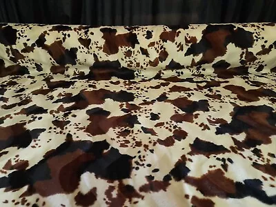 Cow Hide Print - Soft Short Pile Fur Fabric - Velboa Cushions Costumes & Crafts • £1.50