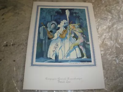 Vintage Compagnie Generale Transatlantique French Line Menu (YOU CHOOSE STYLE) • $14.40