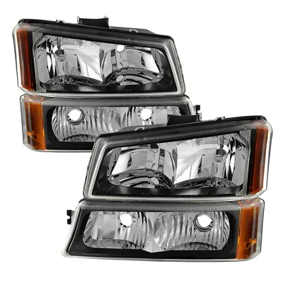 Xtune For Chevy Silverado 2500HD 03-06 Crystal Headlights W/ Bumper Lights Bl... • $141.15