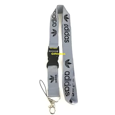 $4.93 • Buy Adidas Lanyard Detachable Keychain IPod Camera Strap Badge ID AdiGray