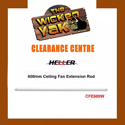 Heller 600mm White Ceiling Fan Extension Rod CFE600W-NEW • $17.99