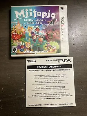 Miitopia Nintendo 3DS Authentic EMPTY Case & Manual ONLY NO GAME • $4.50