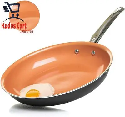 £21.99 • Buy Home Icon NonStick Copper Frying Pan Ceramic Induction Oven Safe Cook Non-Toxic