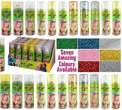 Temporary Glitter Hair Colour Spray Wash Out Party Fancy Dress Assorted Colours  • £5.99