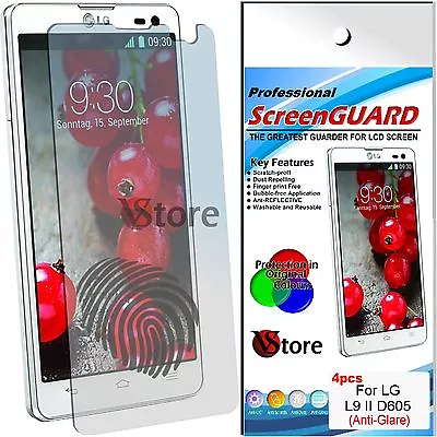 4 Films Matt For LG Optimus L9 II 2 D605 Antiglare Anti-fingerprint Film • £3.36