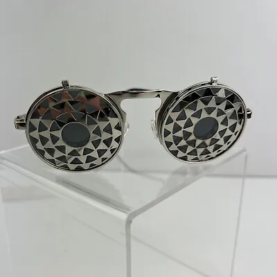 Steampunk Round Flip Up Gear Sunglasses Silver • $14