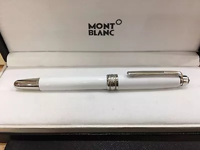 Montblanc Meisterstack 163 White Platinum Classique Trim Rollerball Pen With Box • $55